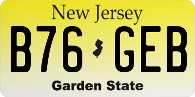 NJ license plate B76GEB