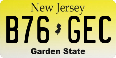 NJ license plate B76GEC