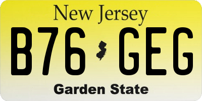 NJ license plate B76GEG