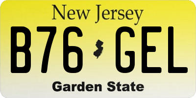 NJ license plate B76GEL