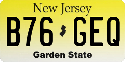 NJ license plate B76GEQ