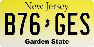 NJ license plate B76GES