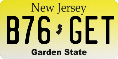 NJ license plate B76GET