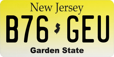 NJ license plate B76GEU