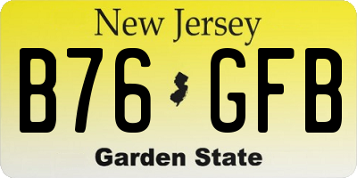 NJ license plate B76GFB