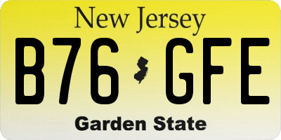 NJ license plate B76GFE
