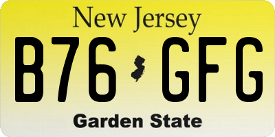 NJ license plate B76GFG