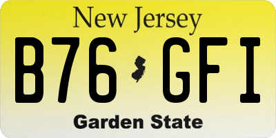 NJ license plate B76GFI