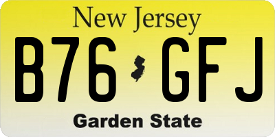 NJ license plate B76GFJ