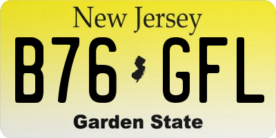 NJ license plate B76GFL