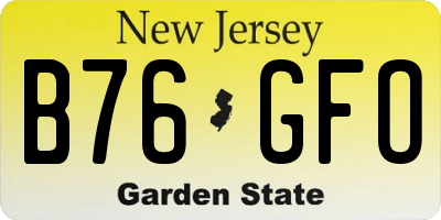 NJ license plate B76GFO