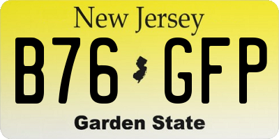 NJ license plate B76GFP