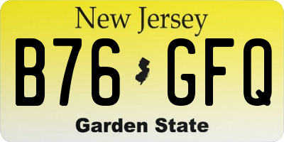 NJ license plate B76GFQ