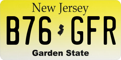 NJ license plate B76GFR
