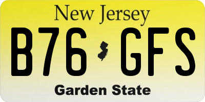 NJ license plate B76GFS