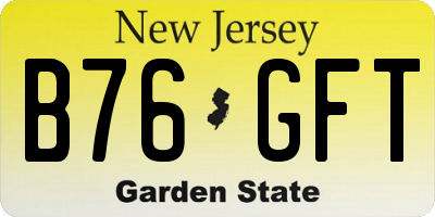 NJ license plate B76GFT