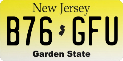 NJ license plate B76GFU