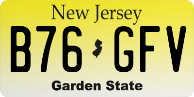NJ license plate B76GFV