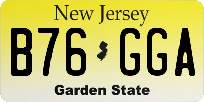 NJ license plate B76GGA