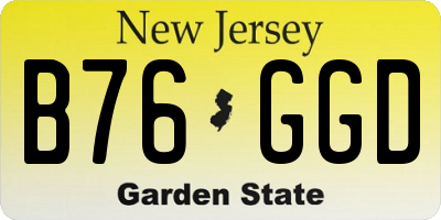 NJ license plate B76GGD