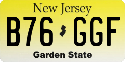 NJ license plate B76GGF