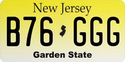 NJ license plate B76GGG
