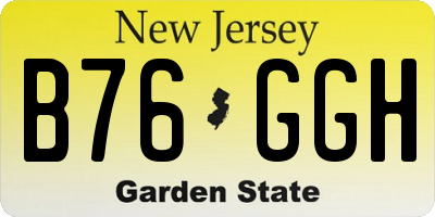 NJ license plate B76GGH