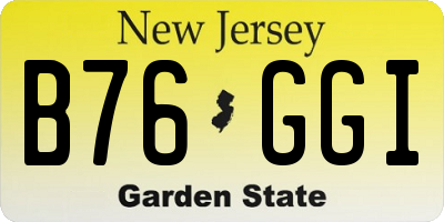 NJ license plate B76GGI