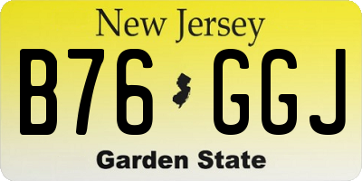 NJ license plate B76GGJ