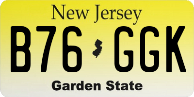 NJ license plate B76GGK