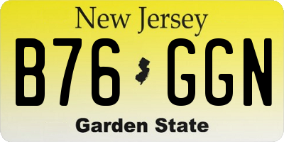 NJ license plate B76GGN
