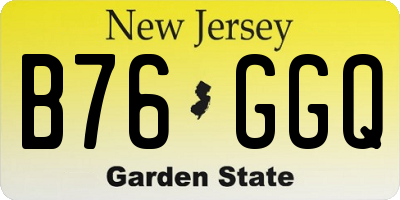 NJ license plate B76GGQ