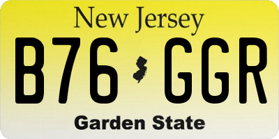 NJ license plate B76GGR