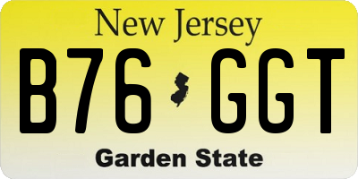 NJ license plate B76GGT