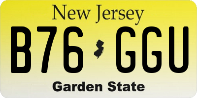 NJ license plate B76GGU