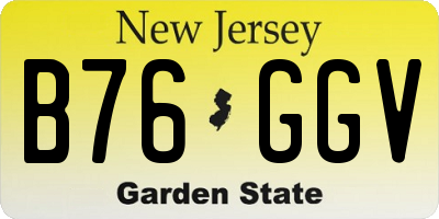 NJ license plate B76GGV