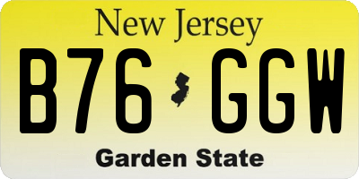 NJ license plate B76GGW