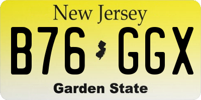 NJ license plate B76GGX