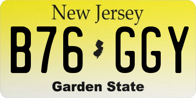 NJ license plate B76GGY