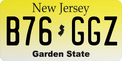 NJ license plate B76GGZ