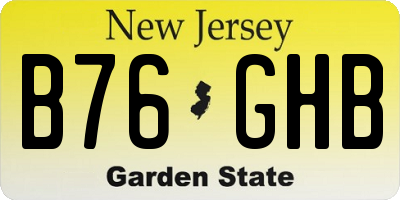 NJ license plate B76GHB