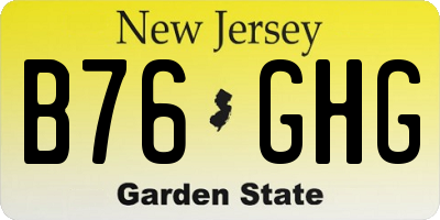 NJ license plate B76GHG