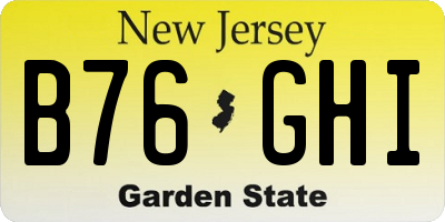 NJ license plate B76GHI