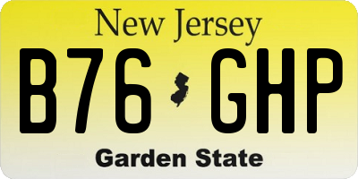 NJ license plate B76GHP