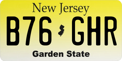 NJ license plate B76GHR