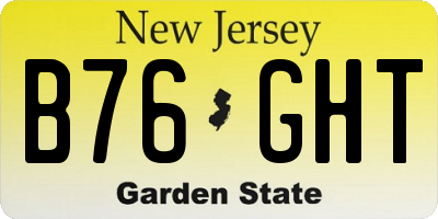 NJ license plate B76GHT
