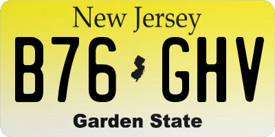NJ license plate B76GHV