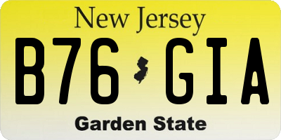 NJ license plate B76GIA