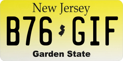 NJ license plate B76GIF