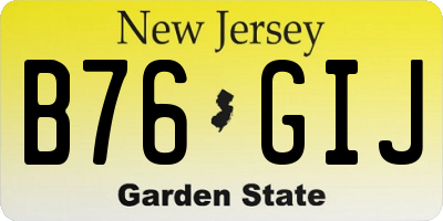 NJ license plate B76GIJ